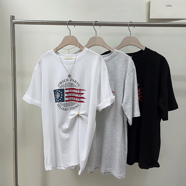 [무배] 데일리 아메리카 레터링 프린팅 박시 반팔 티셔츠 [3 color]워너비몰