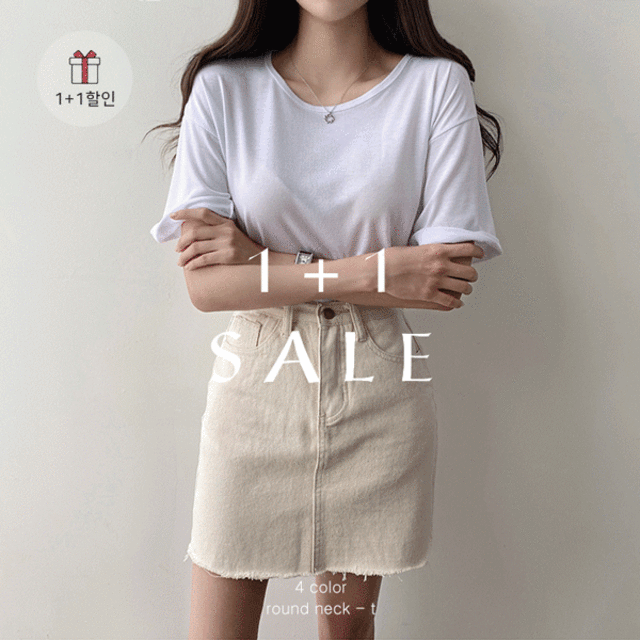 [무배] (1+1할인♡) 여리핏 레이온 라운드 반팔 티셔츠 [10 color]워너비몰
