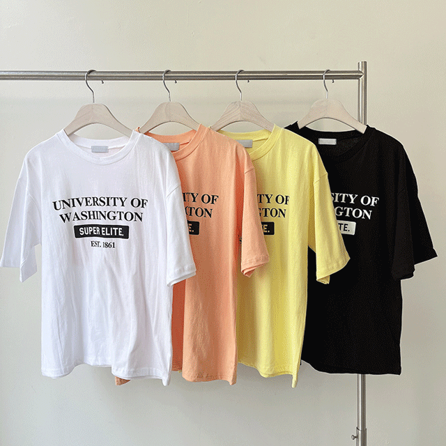 [무배] 라이트 컬러 레터링 베이직 반팔 티셔츠 [4color]워너비몰